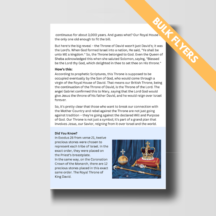 Did You Know? Our Ancient Throne - Bulk Flyers